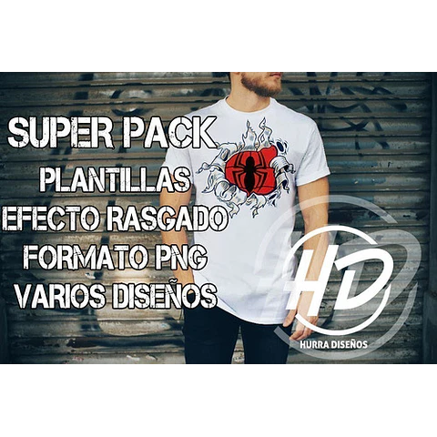 Pack De Diseños Para Remeras Efecto Rasgadas (único)