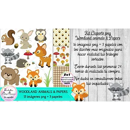 Cliparts Y 4 Papeles Woodland Animals Animales Del Bosque