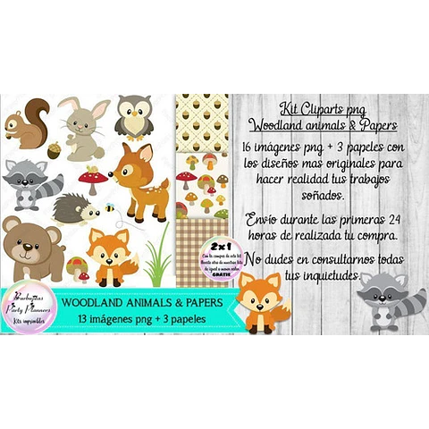 Cliparts Y 4 Papeles Woodland Animals Animales Del Bosque