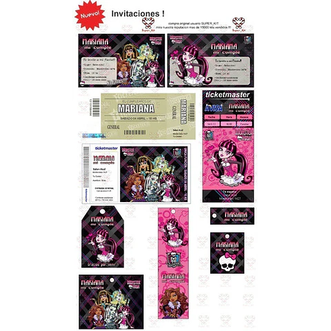 Kit Imprimible Monster High Editable