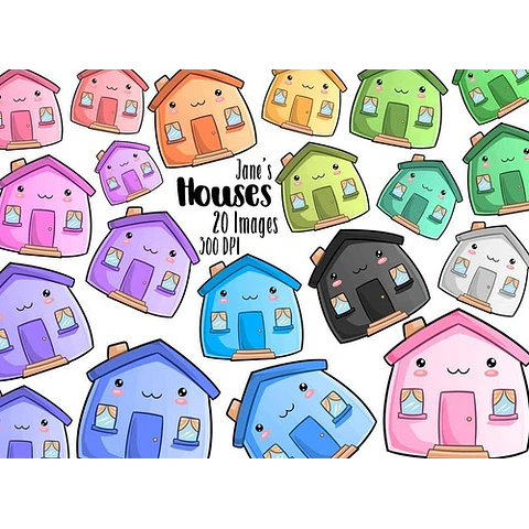 Cliparts Imagenes Png Casas Casitas De Colores Pasteles Jk30