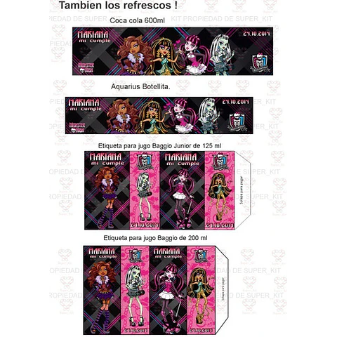 Kit Imprimible Monster High Editable