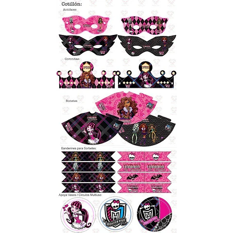Kit Imprimible Monster High Editable