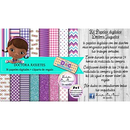 Papeles Fondos Digitales Doctora Juguetes Kit Imprimible