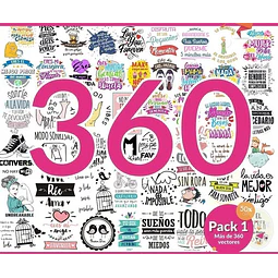 360 Plantilla Frases Vinilo Sublimacion Tazas Remera Pack 1