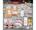 Kit Imprimible Candy Bar Bautismo Elefante Rosa Mas Completo
