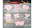 Kit Imprimible Candy Bar Bautismo Elefante Rosa Mas Completo