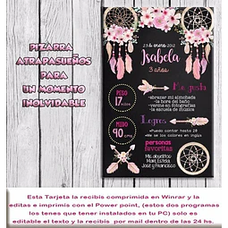 Tarjeta Pizarra Imprimible Editable Atrapasueños