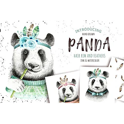 Cliparts Png Panda Tribal Boho Acuarela Watercolor Pa45
