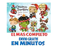 Pack Imagenes Clipart Super Heroes De Navidad S1 + Regalo A1