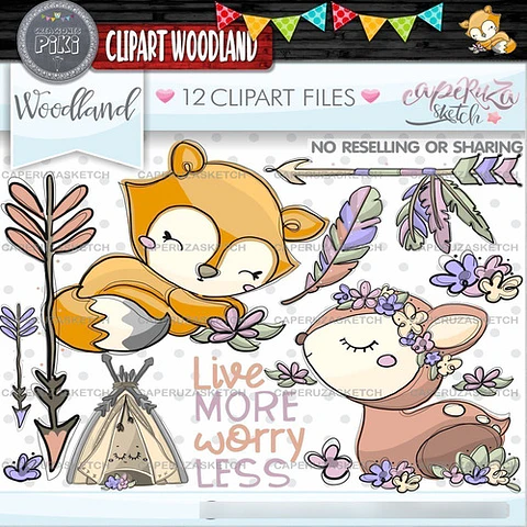 Pack Imágenes Hd Clipart Tierno Bosque Tribal Caperuza
