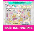 Kit Imprimible Unicornios Empresarial Imágenes Fondos Y Kits