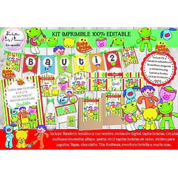 Kit Imprimible Candy Bar Sapo Pepe Y Sus Amigos Editable