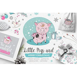 Cliparts Png Cerditos En Navidad Acuarela Watercolor Pa34