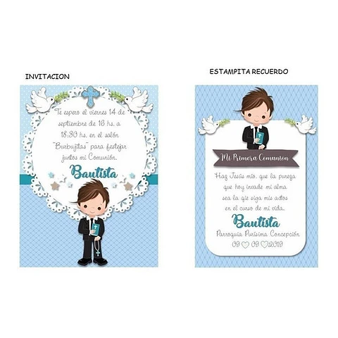 Kit Imprimible Comunion Confirmacion Varon 100% Editable