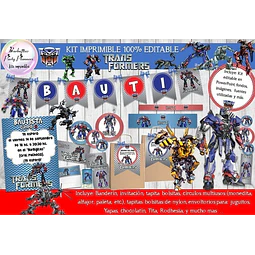 Kit Imprimible Candy Bar Transformers 100% Editable