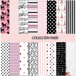 Kit Imprimible Paris Papeles 35 Fondos