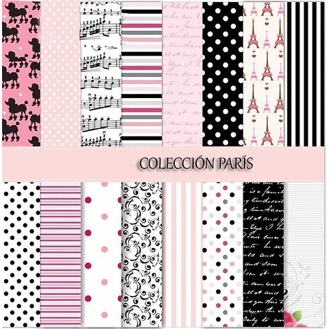 Kit Imprimible Paris Papeles 35 Fondos