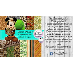 Papeles Fondos Digitales Mickey Mouse Safari 3 Kit 