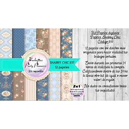 Papeles Digitales Fondos Shabby Chic Rosa Azul E57