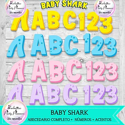 Abecedario Baby Shark Cliparts Png - Kit Imprimibles