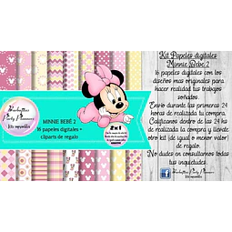 Papeles Fondos Digitales Minnie Bebe 2 Kit Imprimible