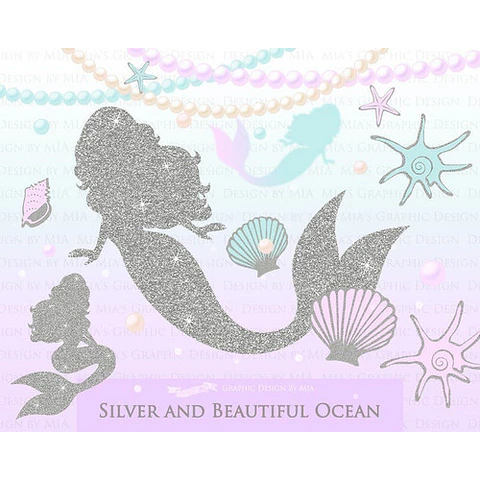 Cliparts Png Y Papeles Digitales Mar Océano Sirenas M26
