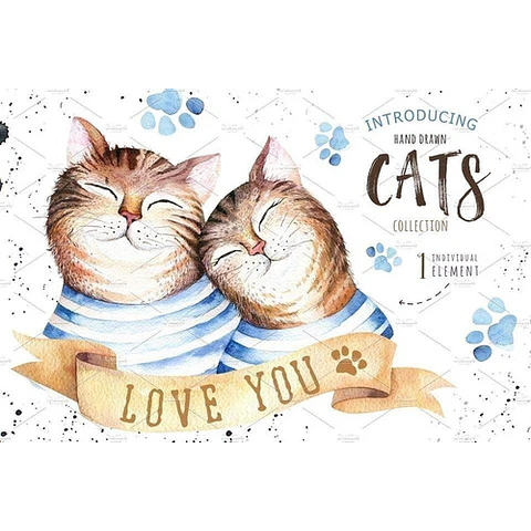 Cliparts Png Gatos Acuarela Watercolor Pa61
