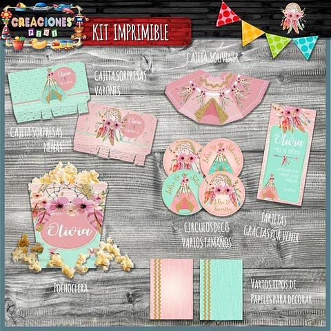 Kit Imprimible Candy Bar Atrapa Sueños El Mas Completo