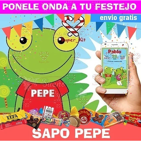 Kit Imprimible Sapo Pepe Poing Poing Editable