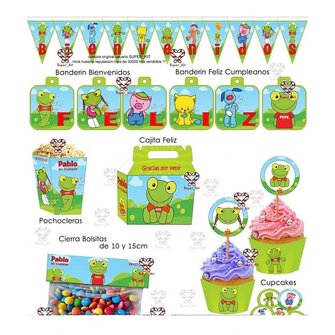 Kit Imprimible Sapo Pepe Poing Poing Editable