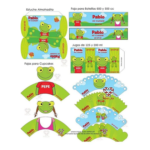 Kit Imprimible Sapo Pepe Poing Poing Editable