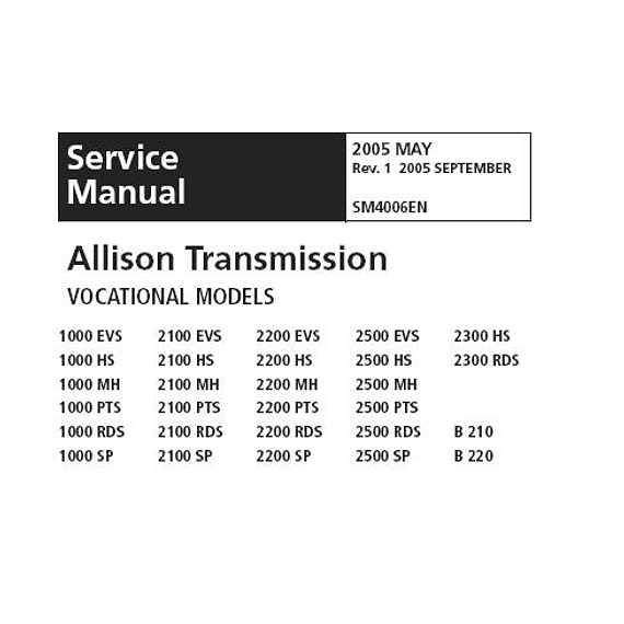 Manual de Servicio y Reparación Transmisión - Allison Series 1000 y 2000