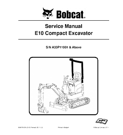 Manual de Reparación - Bobcat E10 Excabadora Compacta