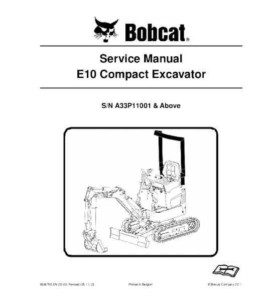 Manual de Reparación - Bobcat E10 Excabadora Compacta