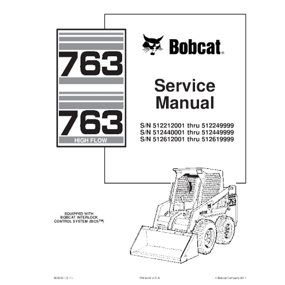 Manual de Reparación y Servicio  - Bobcat 763