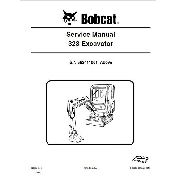 Manual de Reparación del Servicio - Bobcat 323 ( S/N N 562411001 y Superior )