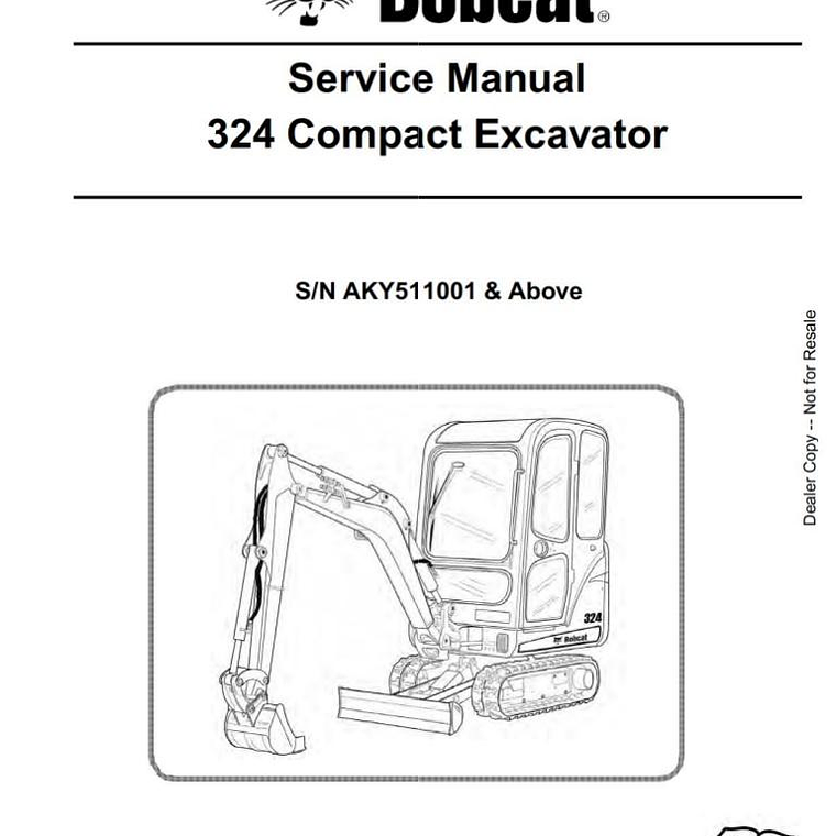 Manual de Reparación del Servicio - Bobcat 324 ( S/N N AKY511001  y Superior ) 1