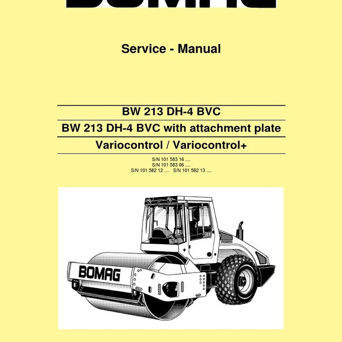 Manual de Reparación de Servicio - Bomag BW 213 DH-4 BVC 1