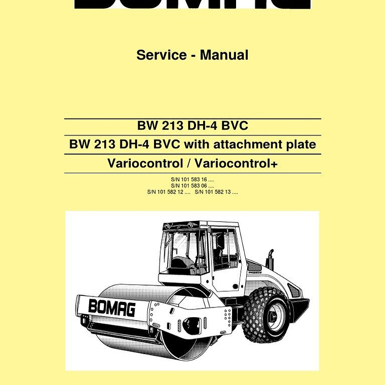 Manual de Reparación de Servicio - Bomag BW 213 DH-4 BVC 1
