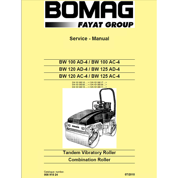 Manual de Reparación de Servicio - Bomag BW 100120125 AC-4 AD-4