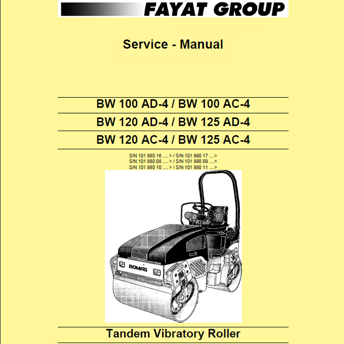 Manual de Reparación de Servicio - Bomag BW 100120125 AC-4 AD-4 1