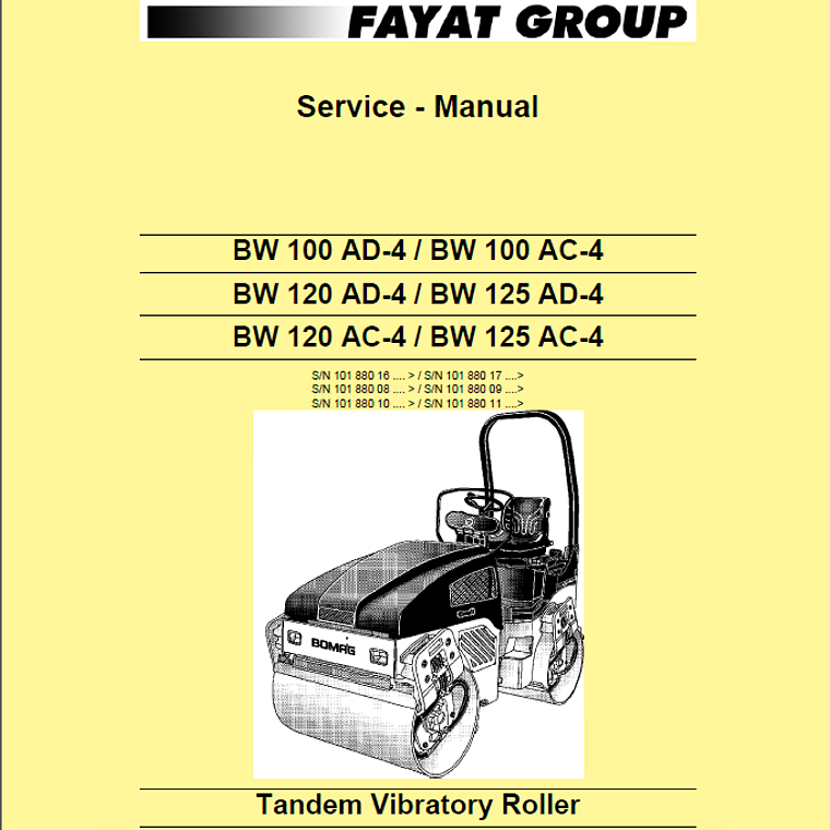 Manual de Reparación de Servicio - Bomag BW 100120125 AC-4 AD-4 1