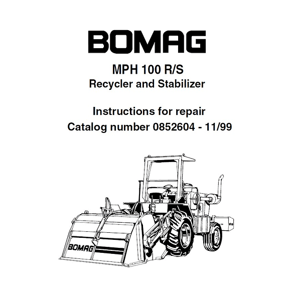 Manual de Catálogo de Repuestos - Bobcat MPH100 ​​MPH 100