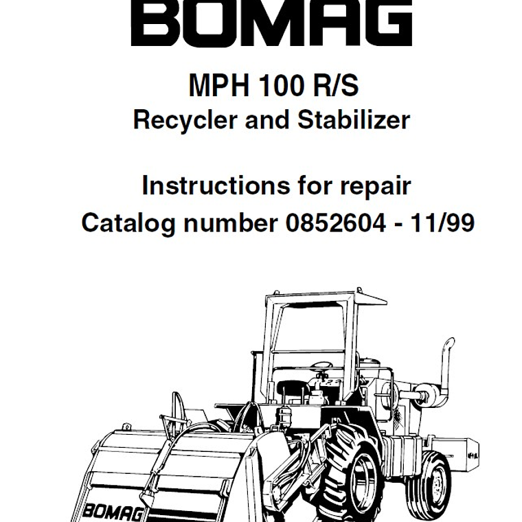 Manual de Catálogo de Repuestos - Bobcat MPH100 ​​MPH 100 1