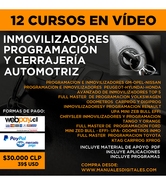 Cursos en Vídeo - Inmovilizadores, Programación y Cerrajería Automotriz