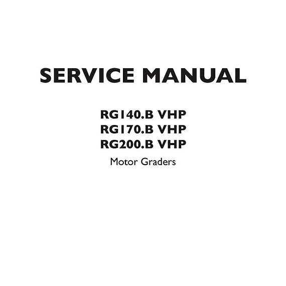 Manual de Servicio New Holland RG140.B VHP RG170.B VHP RG200.B VHP Motor Graders