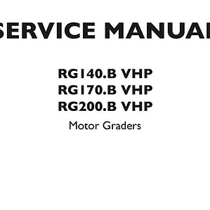 Manual de Servicio New Holland RG140.B VHP RG170.B VHP RG200.B VHP Motor Graders