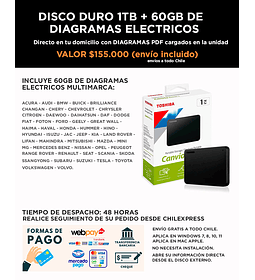 Disco Duro 1 TB Toshiba + 60 GB de Información Diagramas Electricos