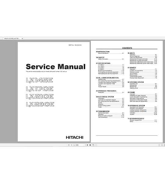 Manual de Servicio Cargador Hitachi LX145E,LX170E,LX210E,LX290E